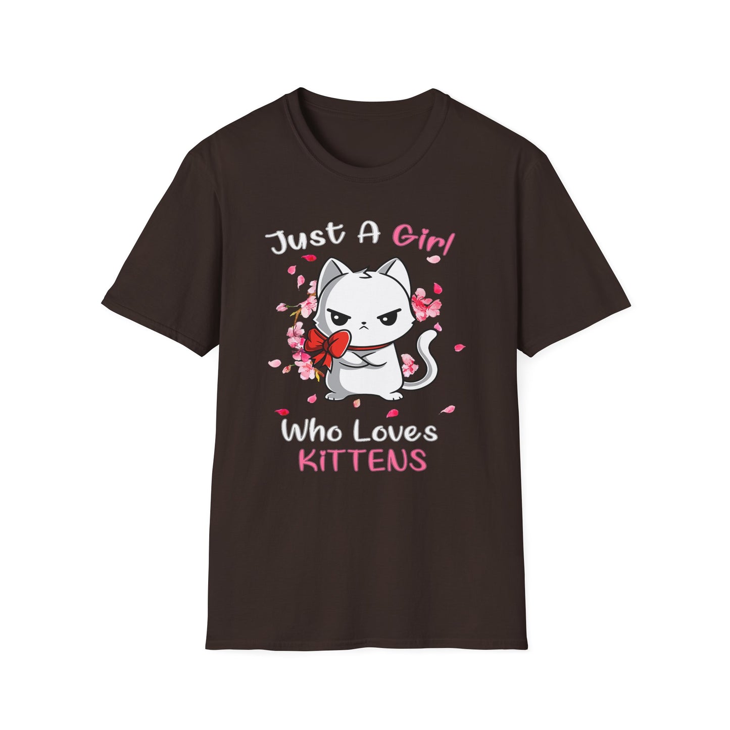 Cute Kittens Graphic Tee, Unisex Softstyle T-Shirt for Cat Lovers, Gift for Birthdays, Valentine's Day, Casual Wear, Animal Lovers