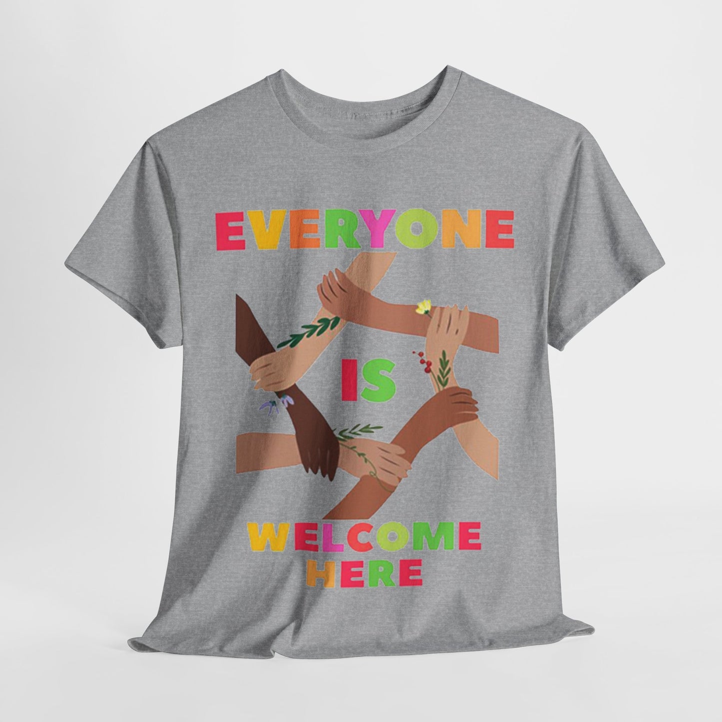 Inclusive Message Unisex Heavy Cotton Tee, Equality Shirt, Diversity Tee, Gift for Friends, Community Wear, Pride Apparel