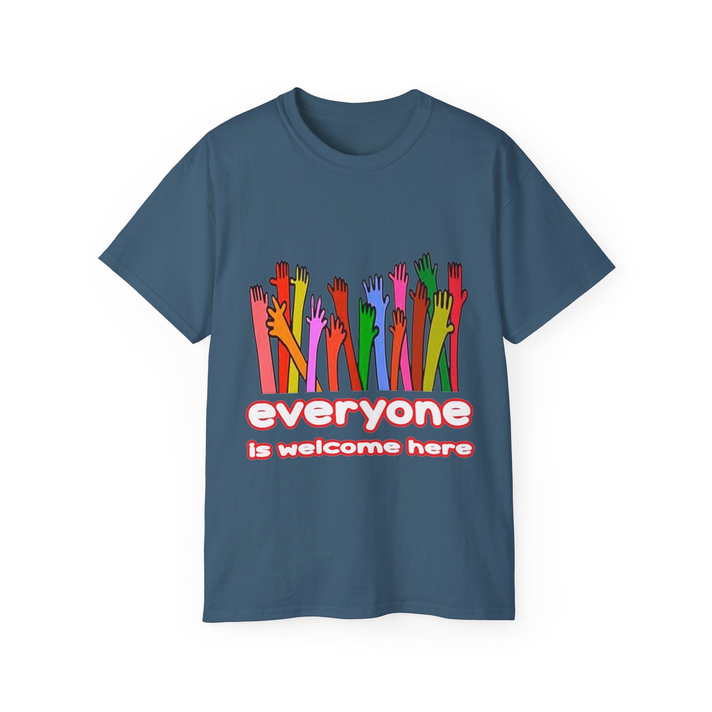 Inclusive Vibes Tee, Everyone is Welcome Here T-Shirt, Unity Tee, Proud Ally Shirt, Colorful Art Tee, Comfortable Cotton T-Shirt