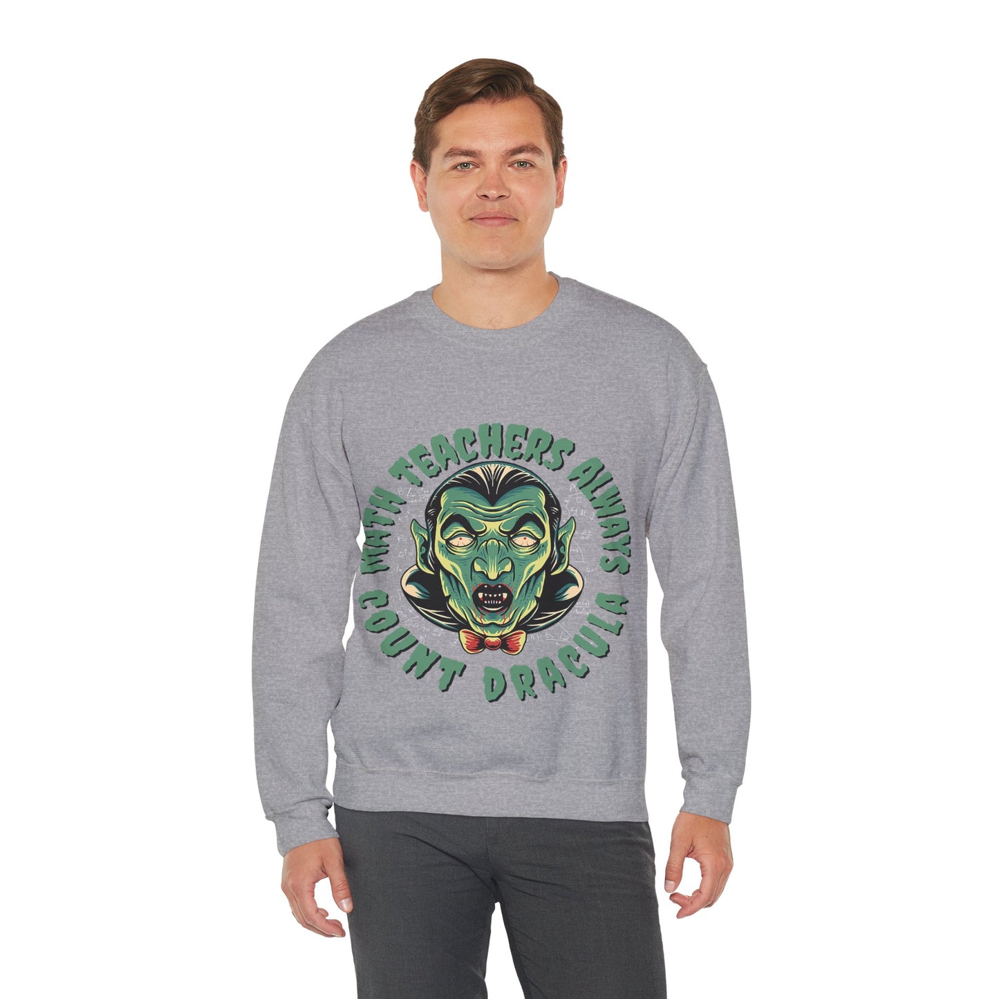 Halloween Count Dracula Sweatshirt, Unisex Crewneck for Teachers, Spooky Gift Idea, Fall Fashion, Halloween Costume