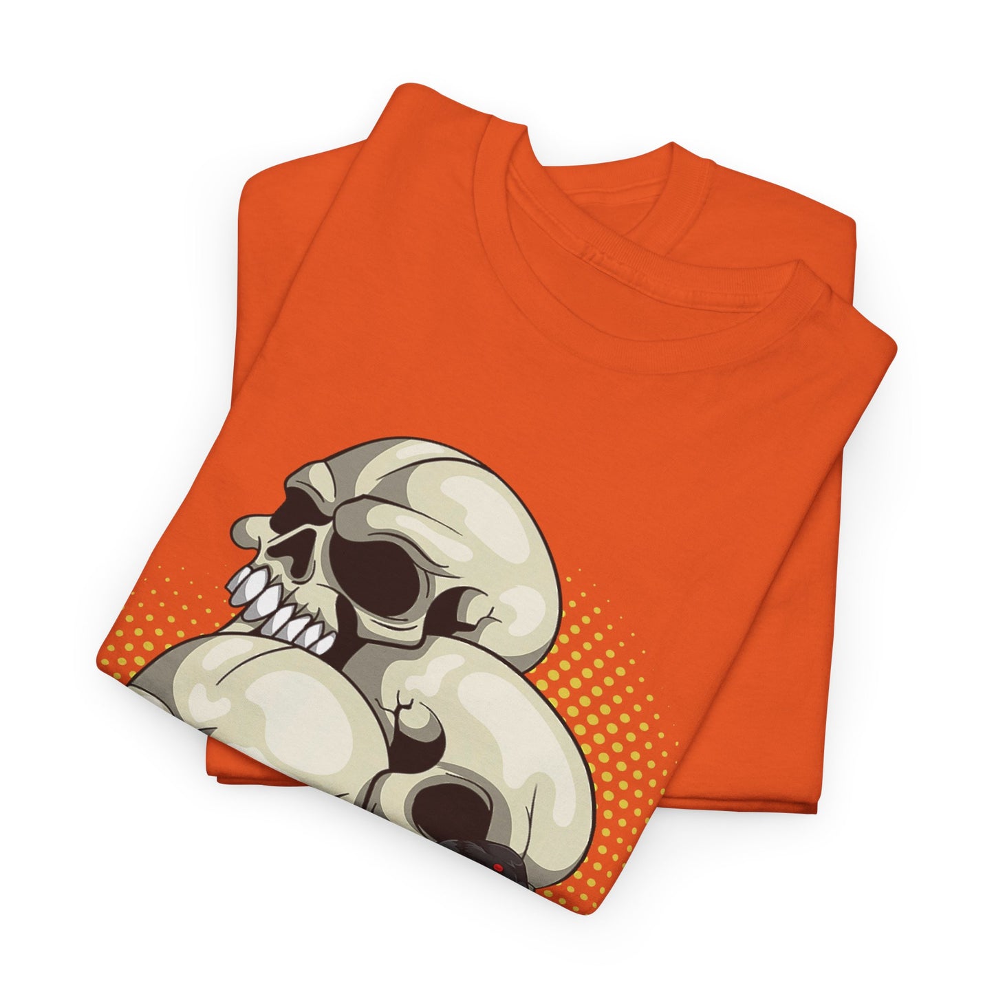 Skull Crow Tee - Unisex Heavy Cotton T-Shirt, Edgy Graphic Shirt, Gothic Style Apparel, Halloween Outfit, Alternative Fashion