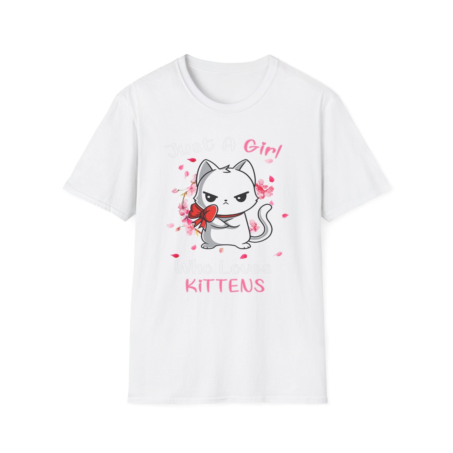 Cute Kittens Graphic Tee, Unisex Softstyle T-Shirt for Cat Lovers, Gift for Birthdays, Valentine's Day, Casual Wear, Animal Lovers
