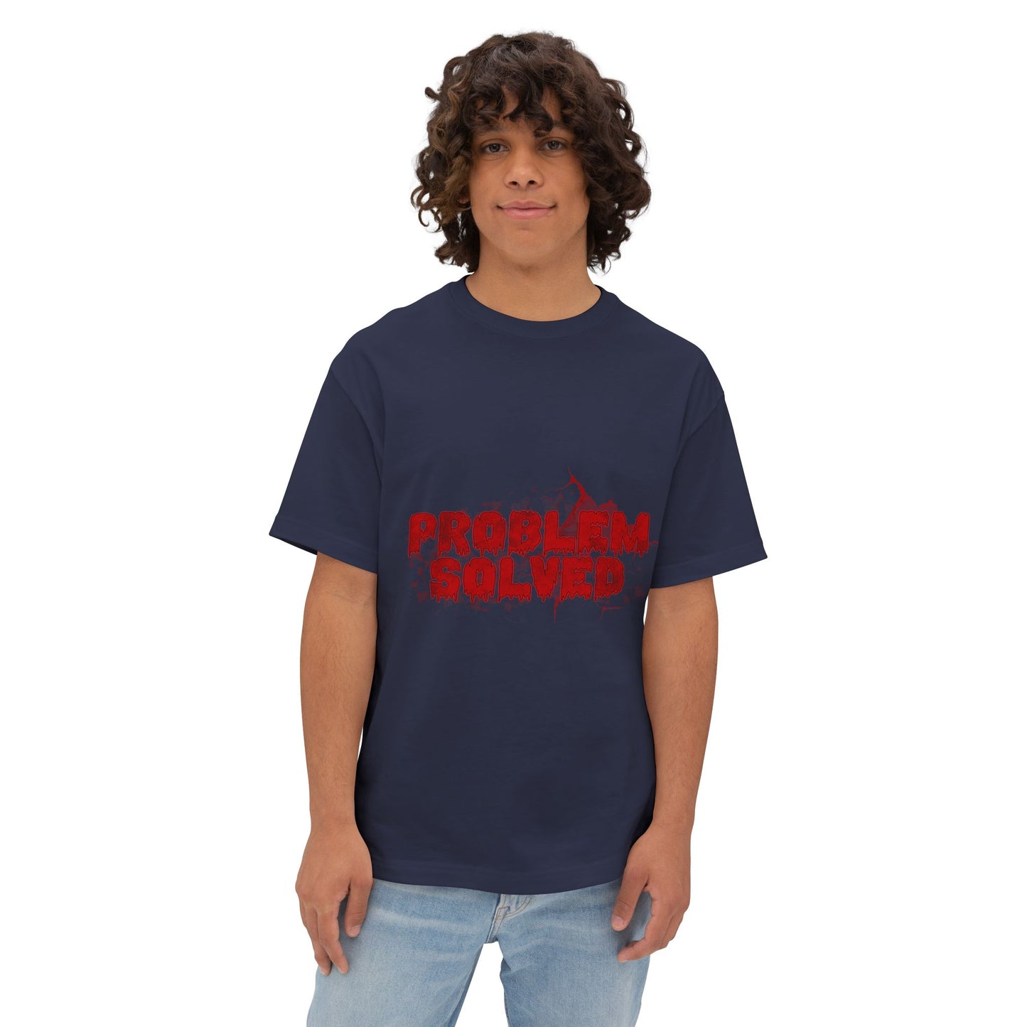 Unisex Boxy Tee - "Problem Solved" Funny Graphic Shirt for Everyday Wear, Gift for Friends, Casual Style, Comfortable Tee, Humor Apparel