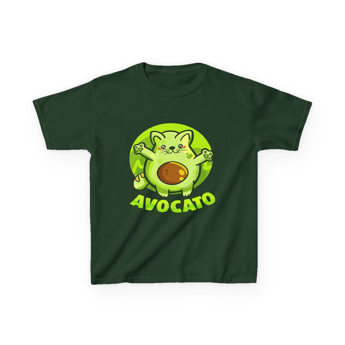 Cute Avocado Cat Kids Tee, Fun T-Shirt for Kids, Avocado Lover Gift, Playful Graphic Shirt, Birthday Party Outfit