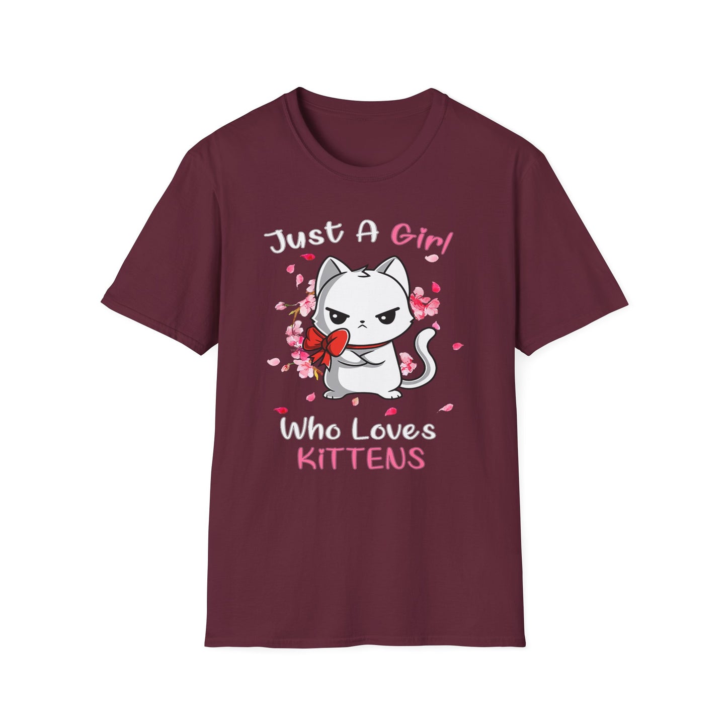 Cute Kittens Graphic Tee, Unisex Softstyle T-Shirt for Cat Lovers, Gift for Birthdays, Valentine's Day, Casual Wear, Animal Lovers