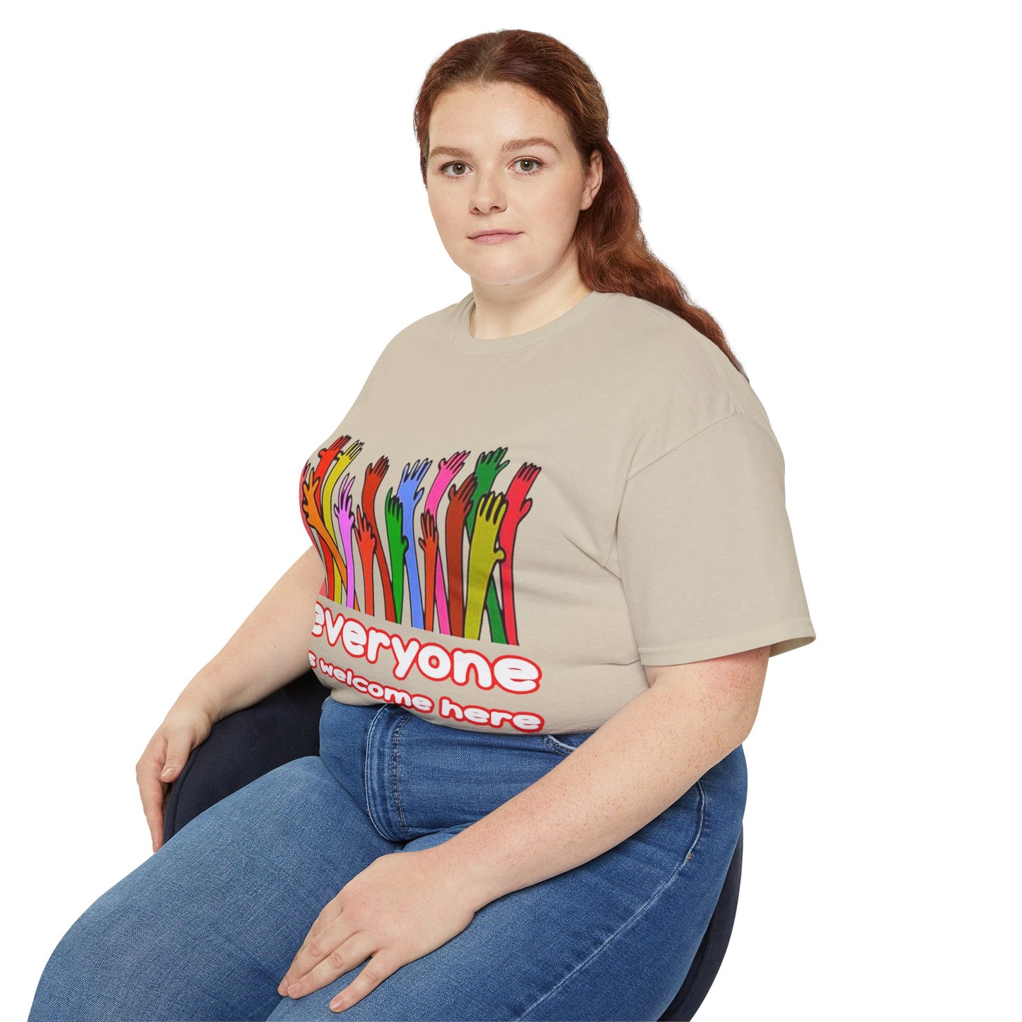 Inclusive Vibes Tee, Everyone is Welcome Here T-Shirt, Unity Tee, Proud Ally Shirt, Colorful Art Tee, Comfortable Cotton T-Shirt