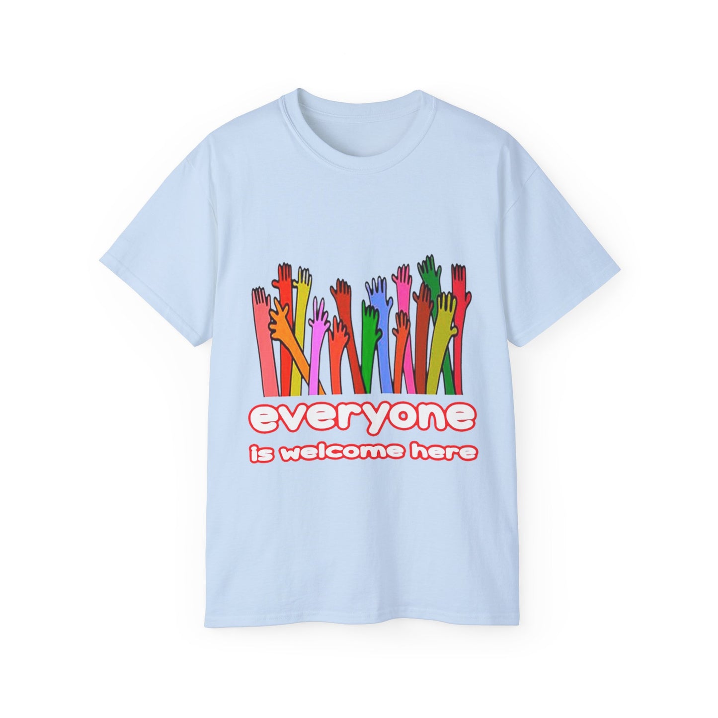 Inclusive Vibes Tee, Everyone is Welcome Here T-Shirt, Unity Tee, Proud Ally Shirt, Colorful Art Tee, Comfortable Cotton T-Shirt