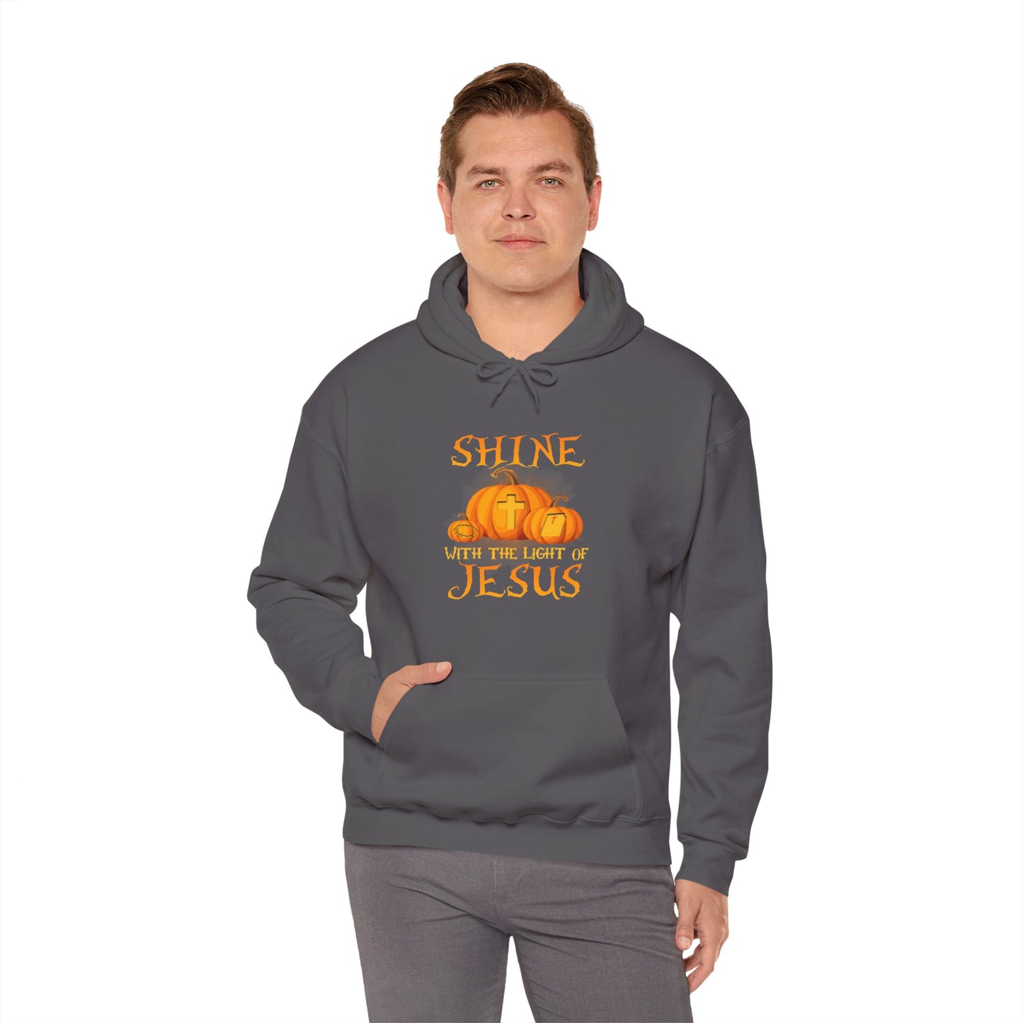 Shine in Jesus Pumpkin Sweatshirt | Fall Apparel, Christian Gift, Unisex Hoodie, Autumn Fashion, Thanksgiving Sweatshirt