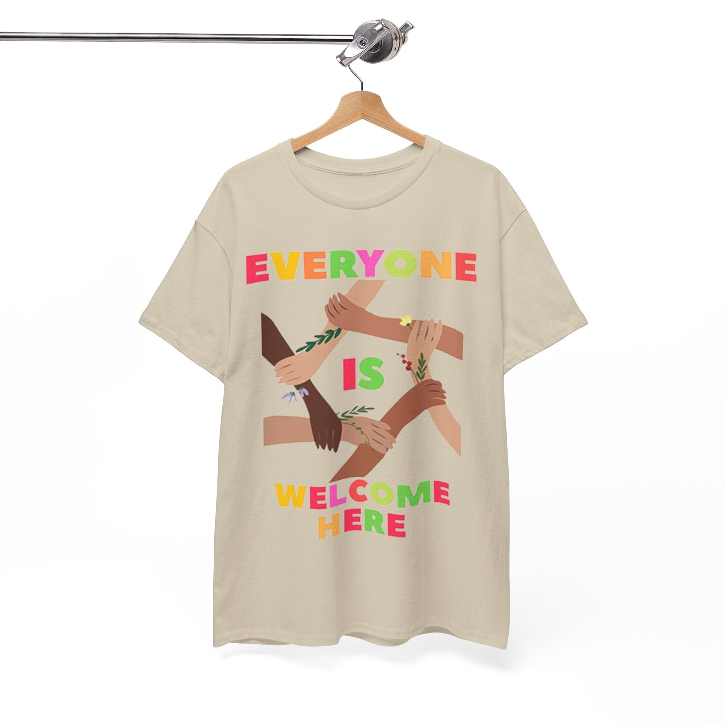 Inclusive Message Unisex Heavy Cotton Tee, Equality Shirt, Diversity Tee, Gift for Friends, Community Wear, Pride Apparel