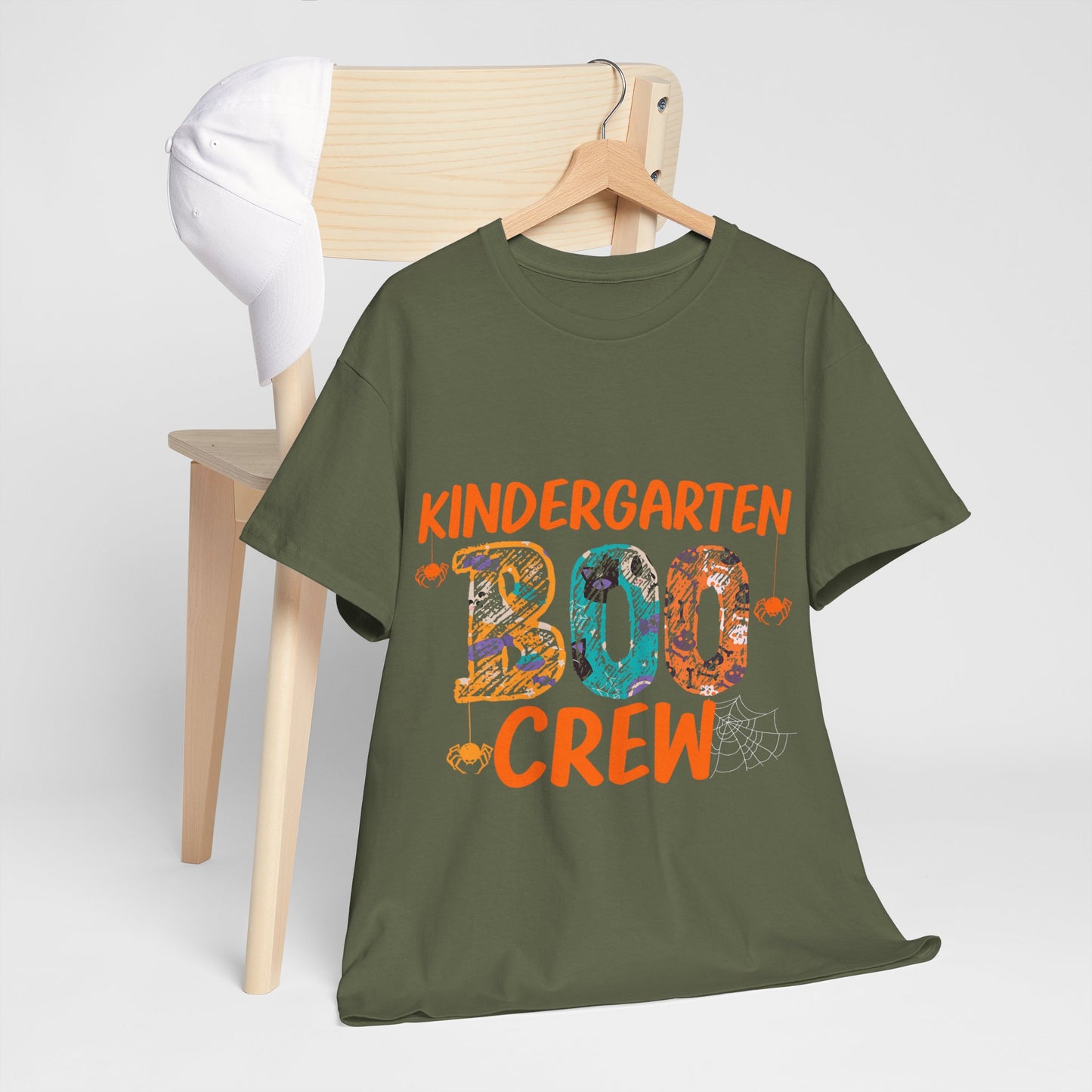 Kindergarten Boo Crew Tee, Unisex Cotton T-Shirt for Teachers, Class Parties, Halloween Costume, Fun School Spirit Wear, Gift for Kids