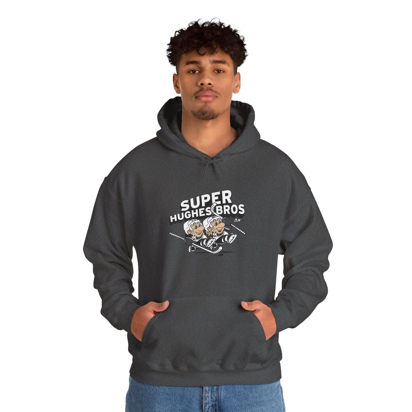 Super Hughes Bros Hoodie, Cozy Unisex Sweatshirt for Gamers, Fun Gift for Birthdays and Holidays, Relaxed Casual Wear
