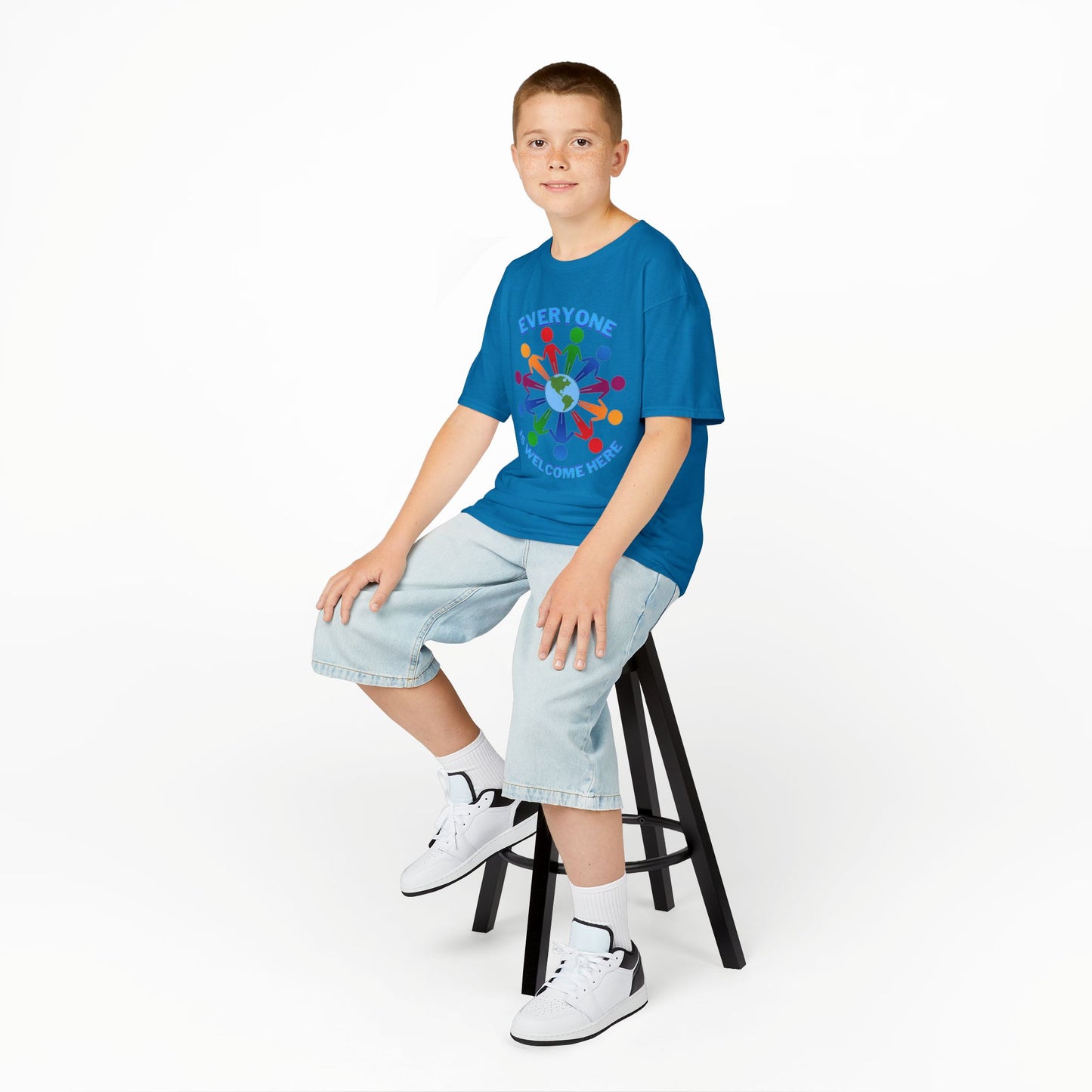 Inclusive Kids Tee - Everyone is Welcome Here, Rainbow T-Shirt, Kids Equality Wear, Unity Apparel, Diversity Gift, Positive Message Top