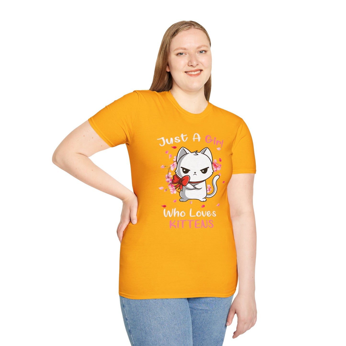 Cute Kittens Graphic Tee, Unisex Softstyle T-Shirt for Cat Lovers, Gift for Birthdays, Valentine's Day, Casual Wear, Animal Lovers