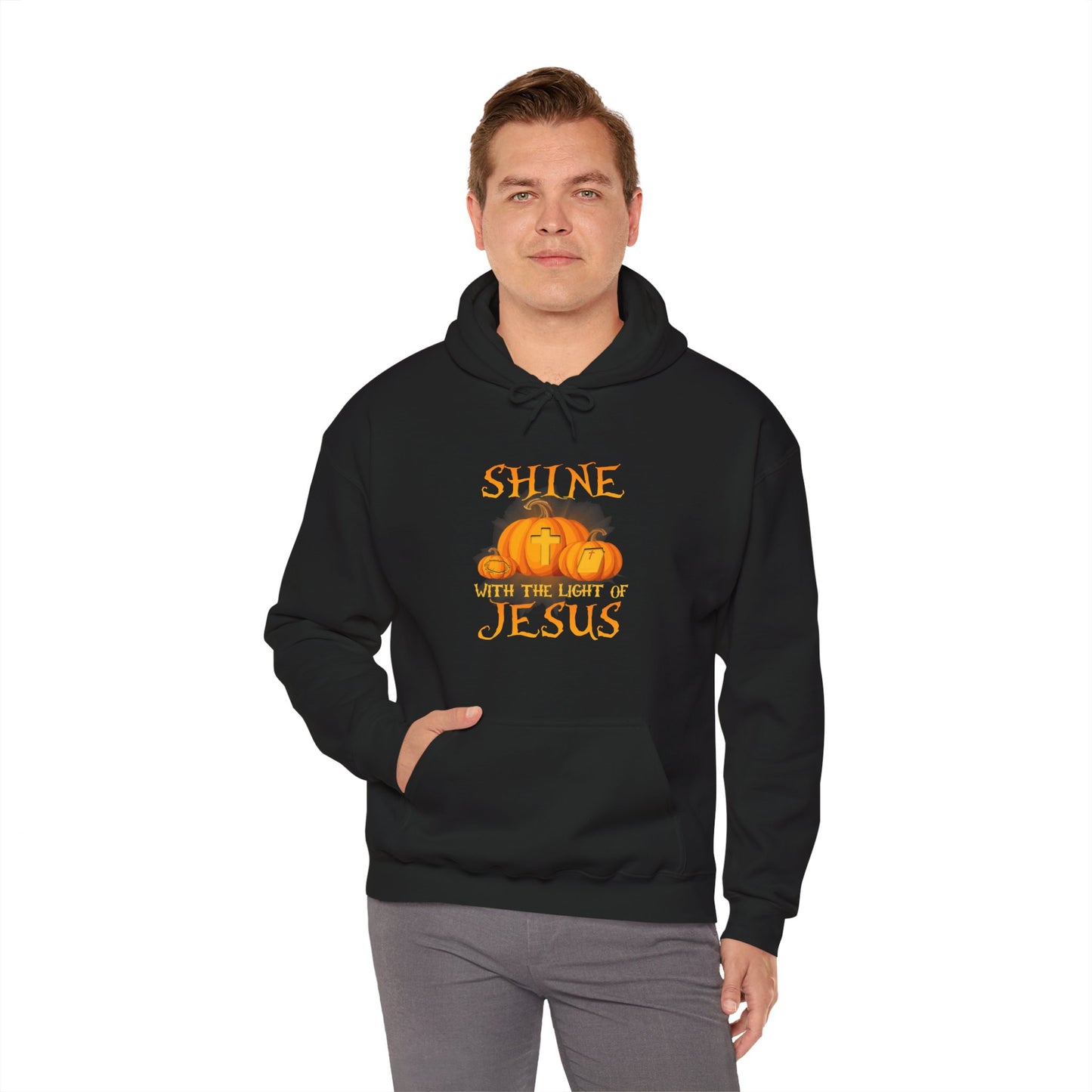 Shine in Jesus Pumpkin Sweatshirt | Fall Apparel, Christian Gift, Unisex Hoodie, Autumn Fashion, Thanksgiving Sweatshirt