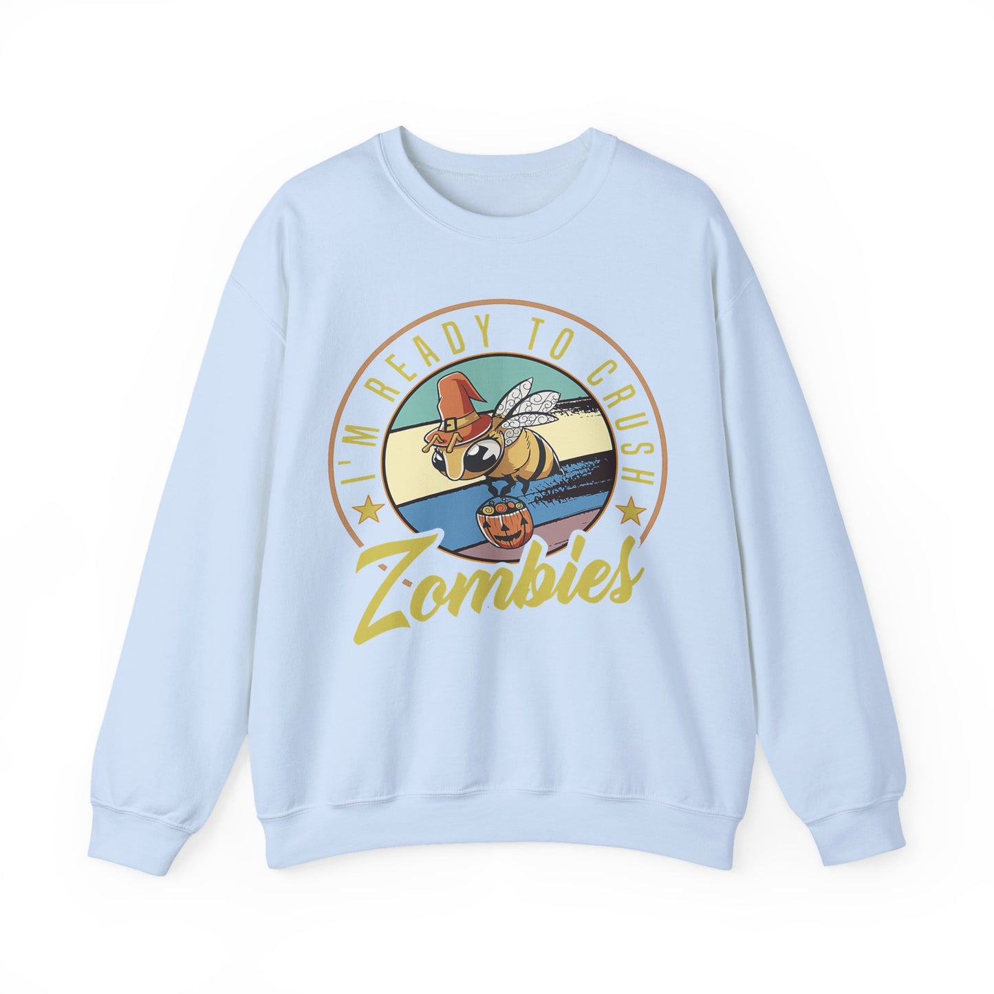 Zombie-Themed Crewneck Sweatshirt - Funny Halloween Gift for Friends, Casual Wear, Cozy Style, Unisex Apparel, Fall Fashion