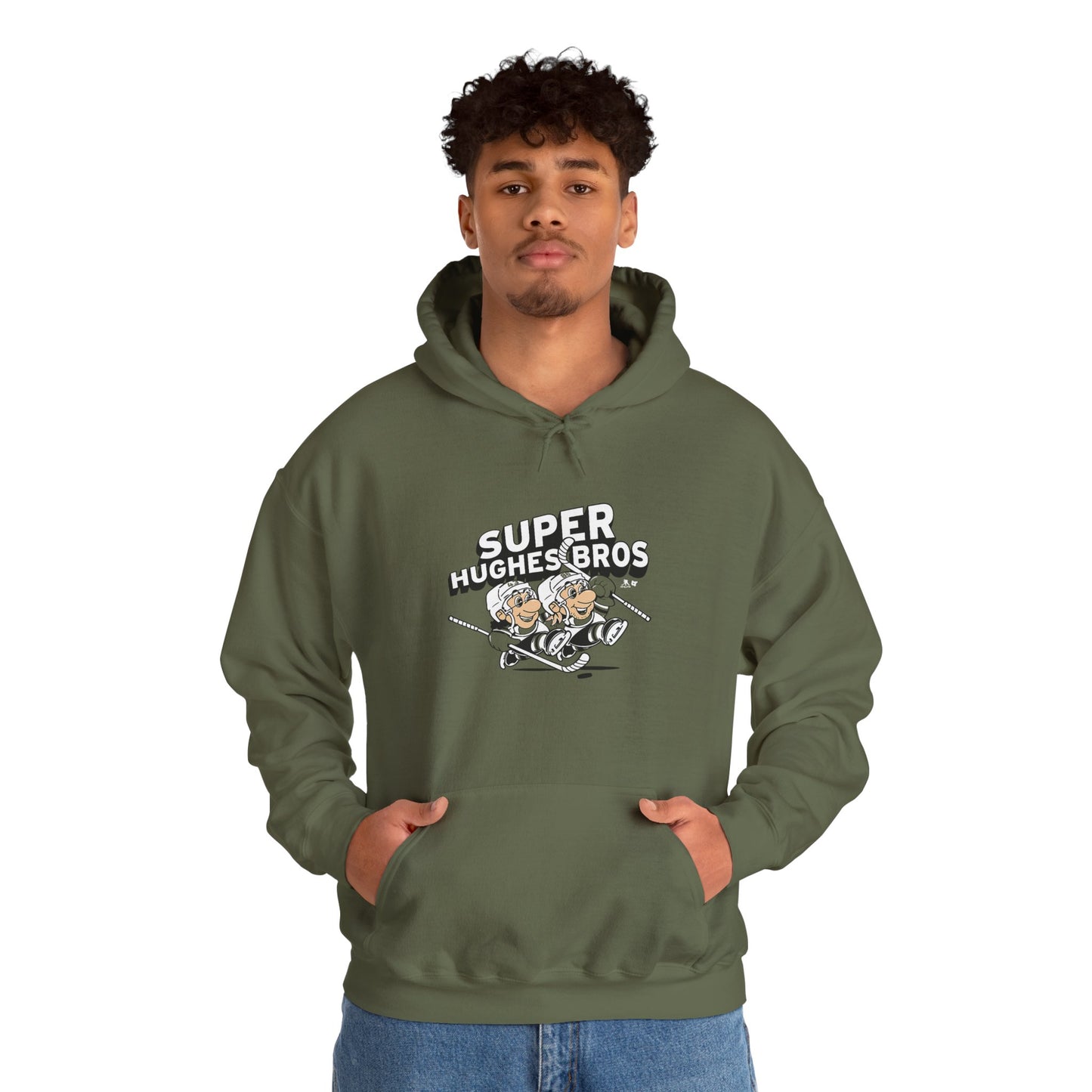 Super Hughes Bros Hoodie, Cozy Unisex Sweatshirt for Gamers, Fun Gift for Birthdays and Holidays, Relaxed Casual Wear