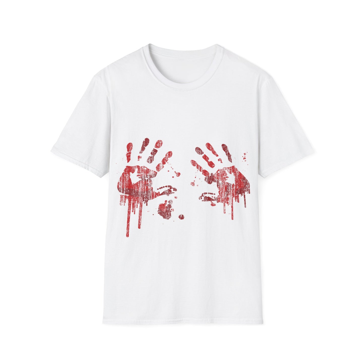 Bloody Handprints Unisex T-Shirt, Halloween Costume Tee, Spooky Graphic Shirt, Horror Movie Apparel, Gore T-Shirt