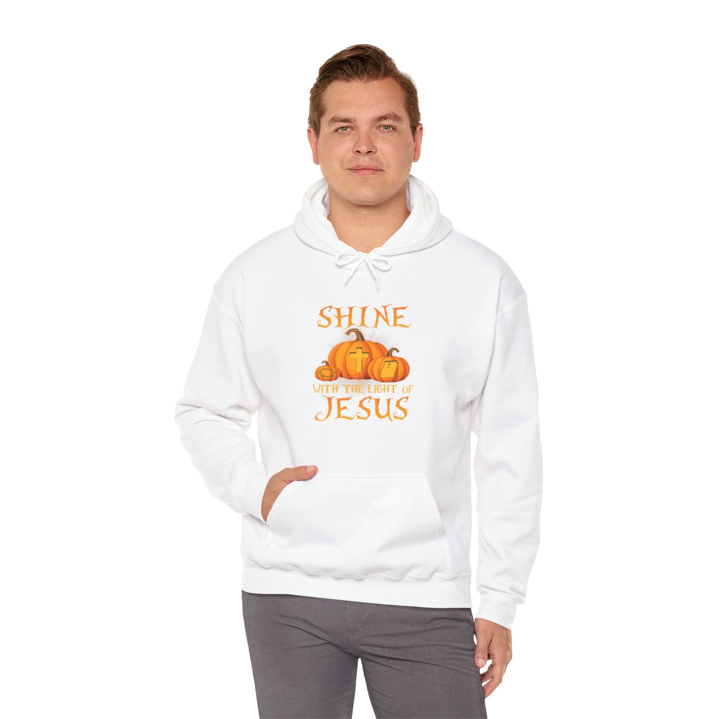 Shine in Jesus Pumpkin Sweatshirt | Fall Apparel, Christian Gift, Unisex Hoodie, Autumn Fashion, Thanksgiving Sweatshirt