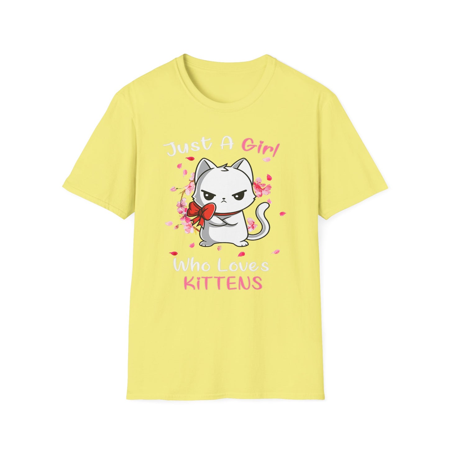 Cute Kittens Graphic Tee, Unisex Softstyle T-Shirt for Cat Lovers, Gift for Birthdays, Valentine's Day, Casual Wear, Animal Lovers