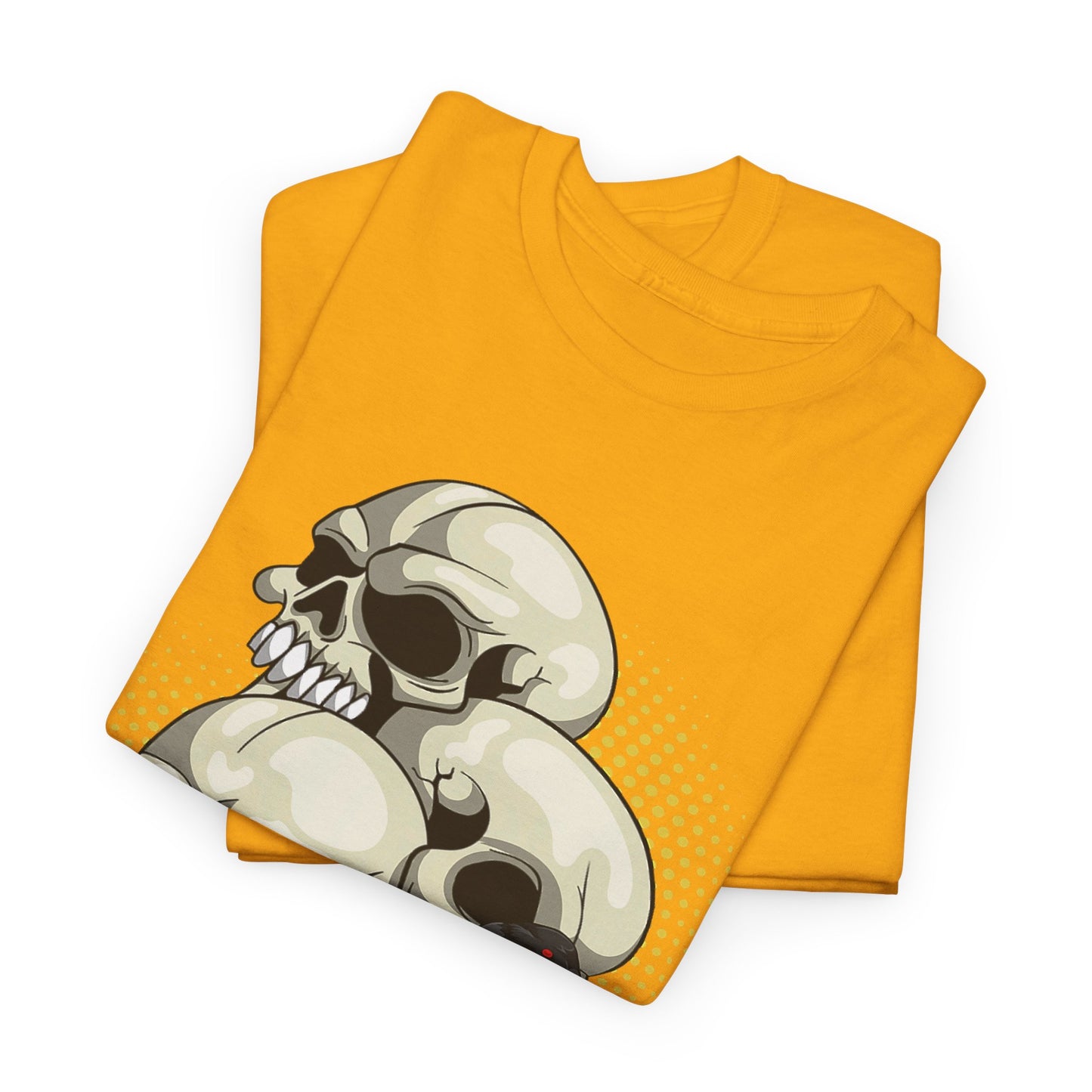 Skull Crow Tee - Unisex Heavy Cotton T-Shirt, Edgy Graphic Shirt, Gothic Style Apparel, Halloween Outfit, Alternative Fashion