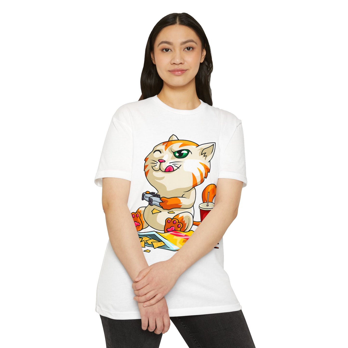 Playful Cat Gamer T-Shirt | Cute Cat Graphic Tee for Cat Lovers, Gifts for Gamers, Fun Casual Wear, Cool Animal Shirt, Unique Gift Idea