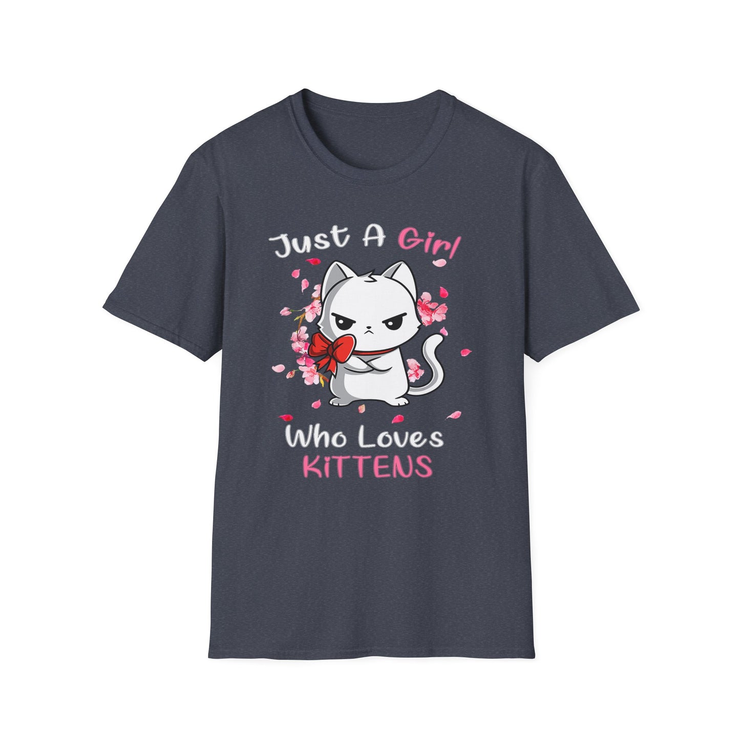 Cute Kittens Graphic Tee, Unisex Softstyle T-Shirt for Cat Lovers, Gift for Birthdays, Valentine's Day, Casual Wear, Animal Lovers