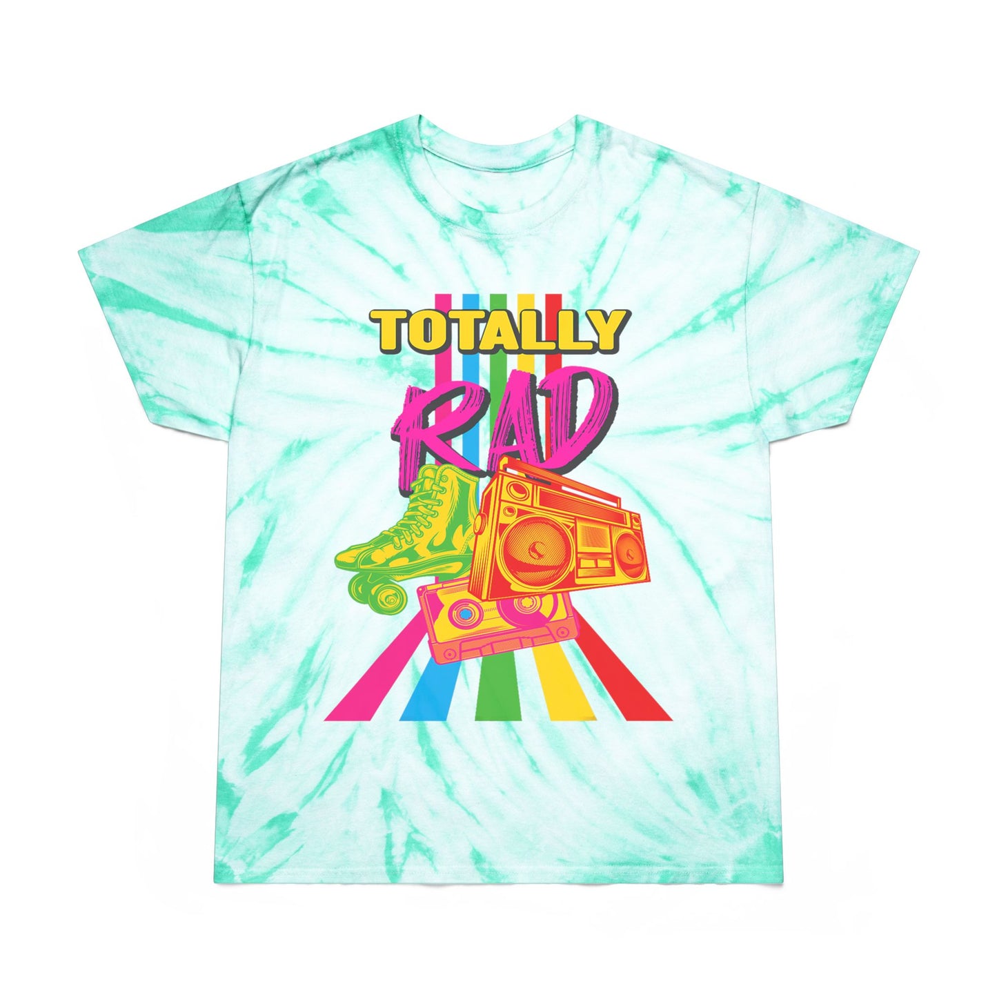 Totally Rad Tie-Dye Tee | Retro 80s Vibe Shirt | Perfect for Summer Festivals, Casual Outfits, Skate Culture, Unique Gift Idea