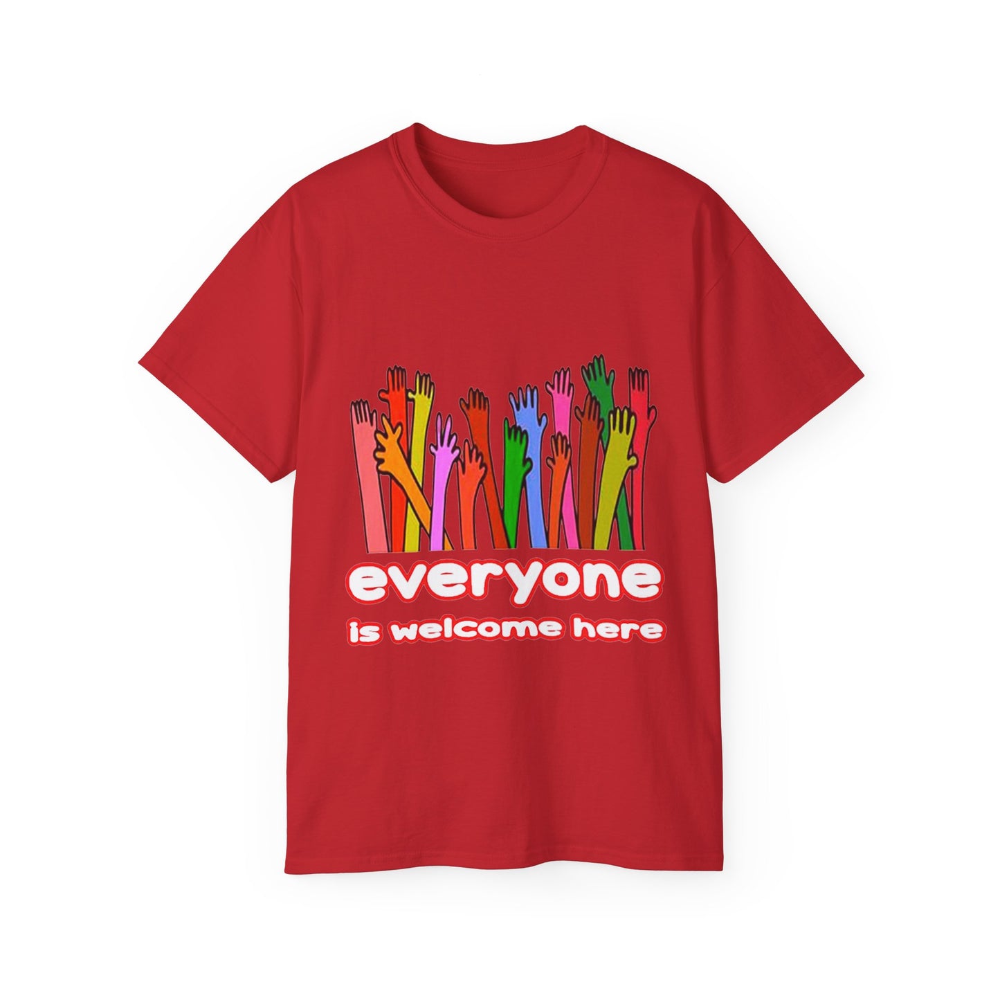 Inclusive Vibes Tee, Everyone is Welcome Here T-Shirt, Unity Tee, Proud Ally Shirt, Colorful Art Tee, Comfortable Cotton T-Shirt