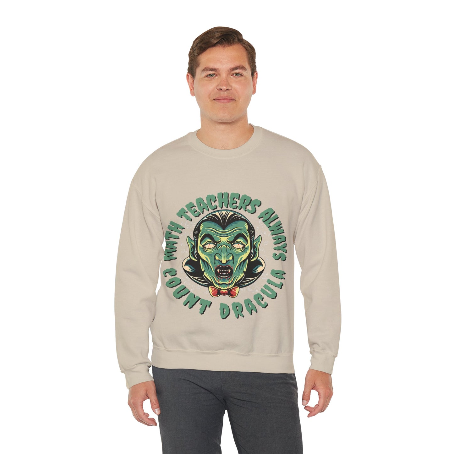 Halloween Count Dracula Sweatshirt, Unisex Crewneck for Teachers, Spooky Gift Idea, Fall Fashion, Halloween Costume