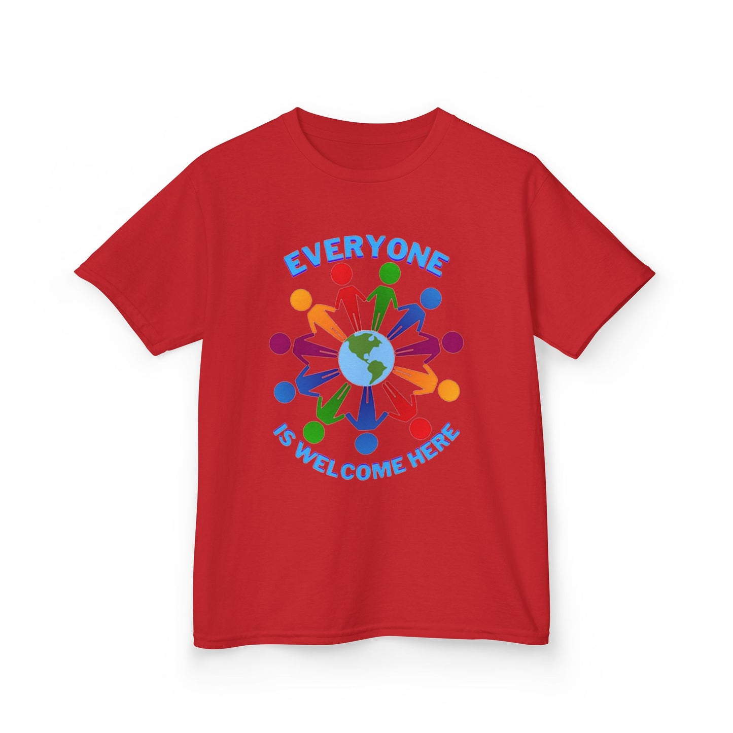 Inclusive Kids Tee - Everyone is Welcome Here, Rainbow T-Shirt, Kids Equality Wear, Unity Apparel, Diversity Gift, Positive Message Top