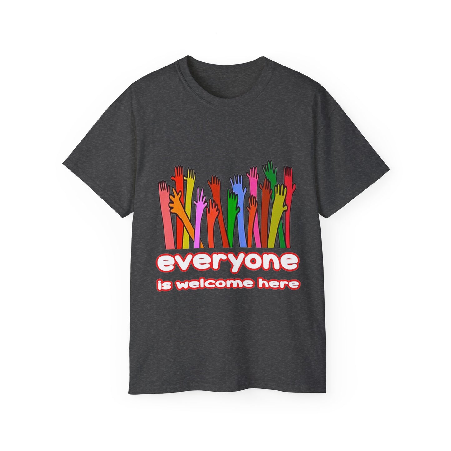 Inclusive Vibes Tee, Everyone is Welcome Here T-Shirt, Unity Tee, Proud Ally Shirt, Colorful Art Tee, Comfortable Cotton T-Shirt
