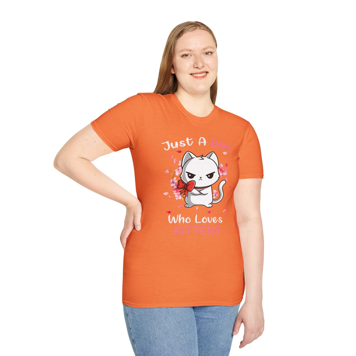 Cute Kittens Graphic Tee, Unisex Softstyle T-Shirt for Cat Lovers, Gift for Birthdays, Valentine's Day, Casual Wear, Animal Lovers