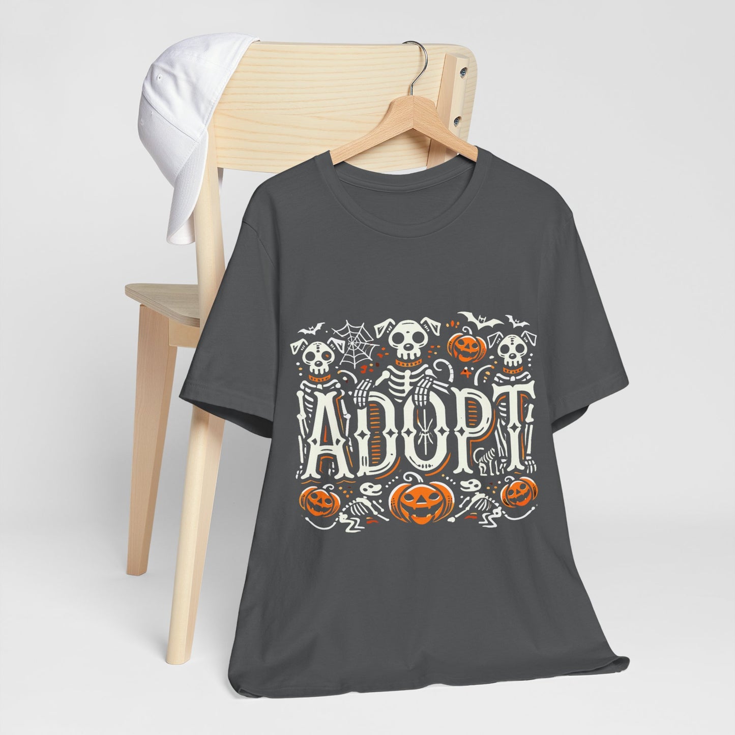 Pumpkin-Themed Adoption Awareness Tee, Perfect for Halloween, Dog Lovers, Pet Advocates, Animal Rescue Fundraisers, Fall Celebrations