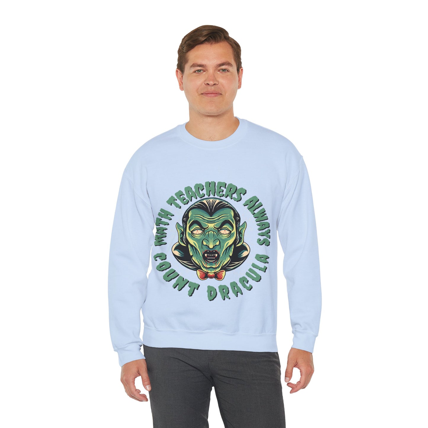 Halloween Count Dracula Sweatshirt, Unisex Crewneck for Teachers, Spooky Gift Idea, Fall Fashion, Halloween Costume