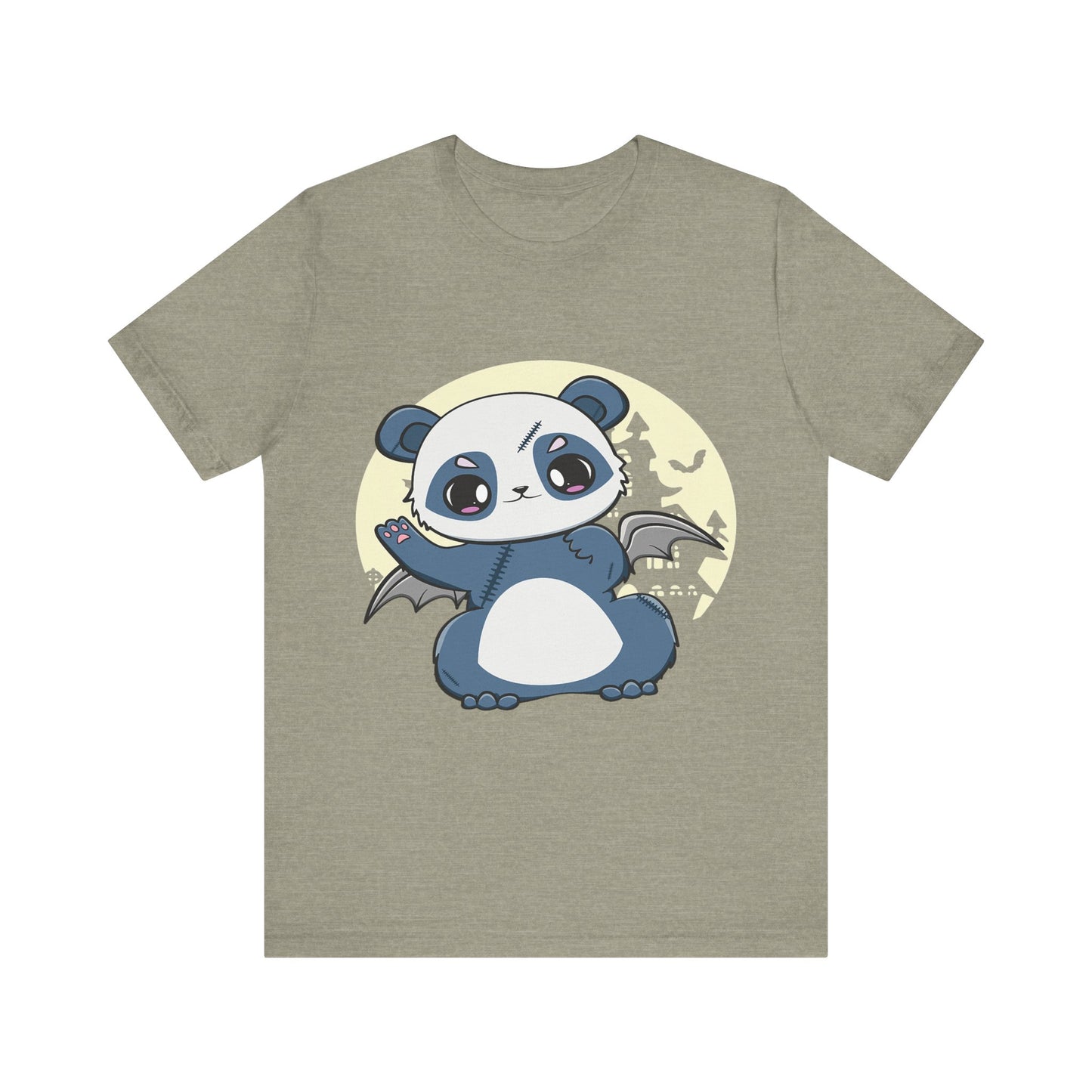 Cute Panda Halloween Tee, Unisex Short Sleeve Shirt, Fun Graphic T-Shirt, Spooky Cute Apparel, Animal Lover Gift