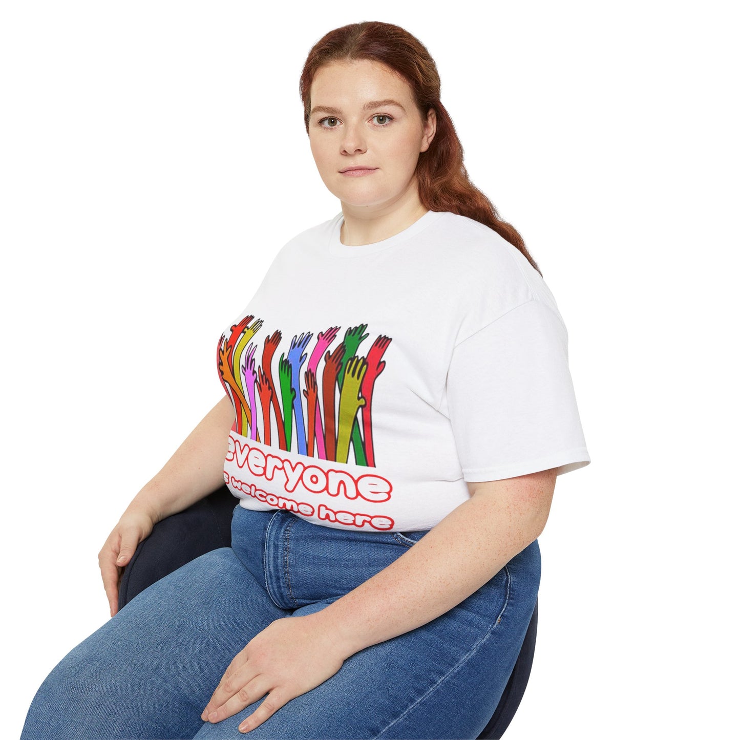 Inclusive Vibes Tee, Everyone is Welcome Here T-Shirt, Unity Tee, Proud Ally Shirt, Colorful Art Tee, Comfortable Cotton T-Shirt