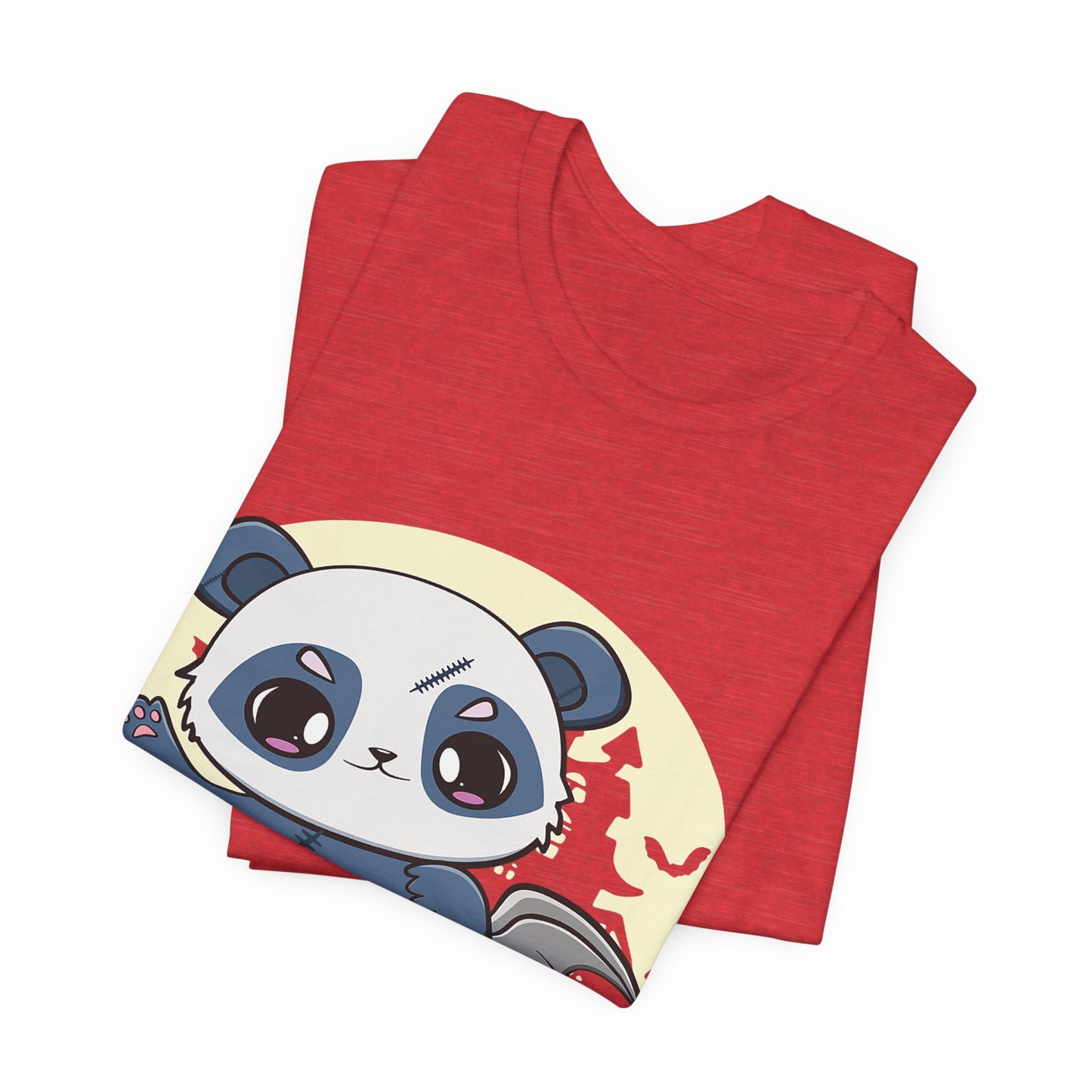 Cute Panda Halloween Tee, Unisex Short Sleeve Shirt, Fun Graphic T-Shirt, Spooky Cute Apparel, Animal Lover Gift