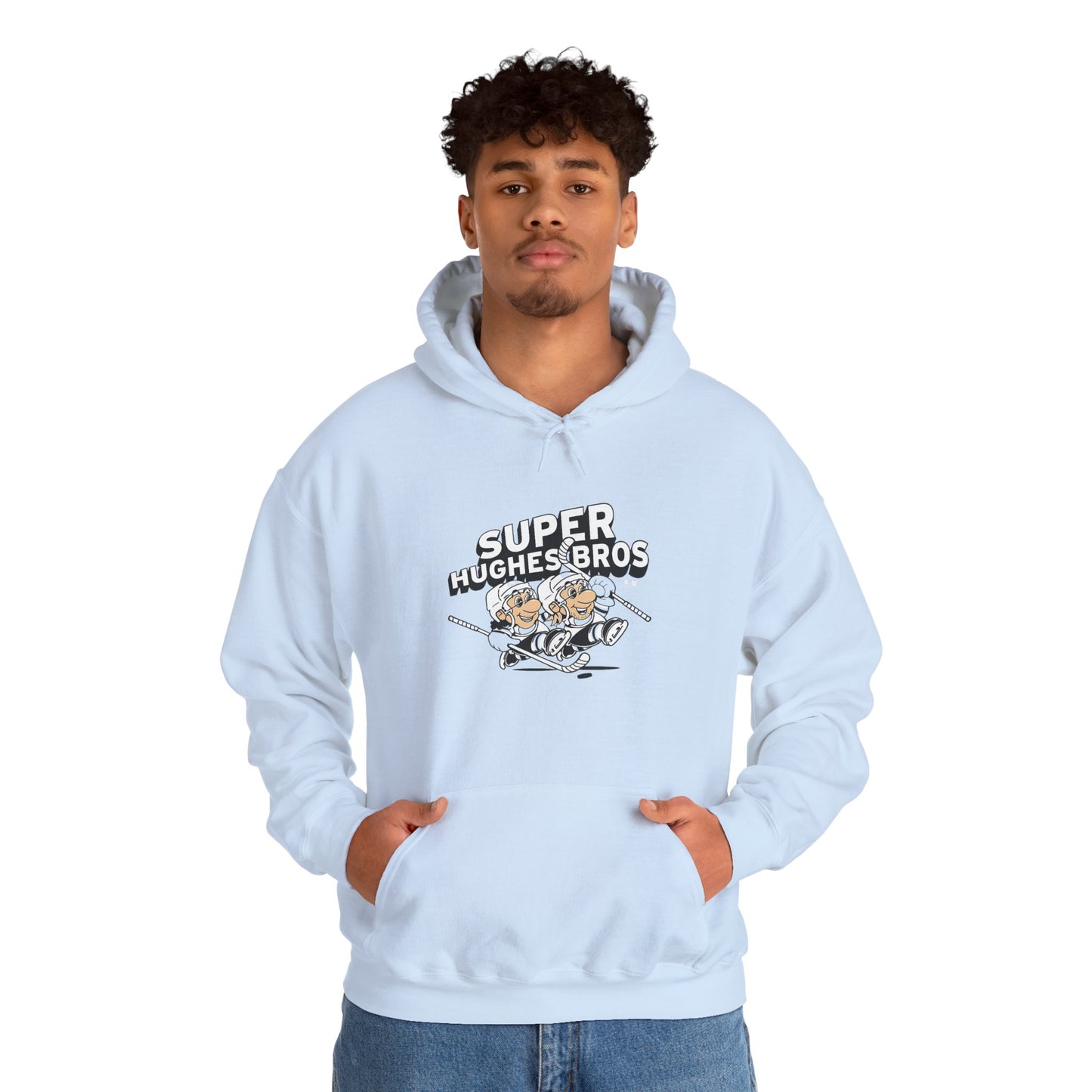 Super Hughes Bros Hoodie, Cozy Unisex Sweatshirt for Gamers, Fun Gift for Birthdays and Holidays, Relaxed Casual Wear
