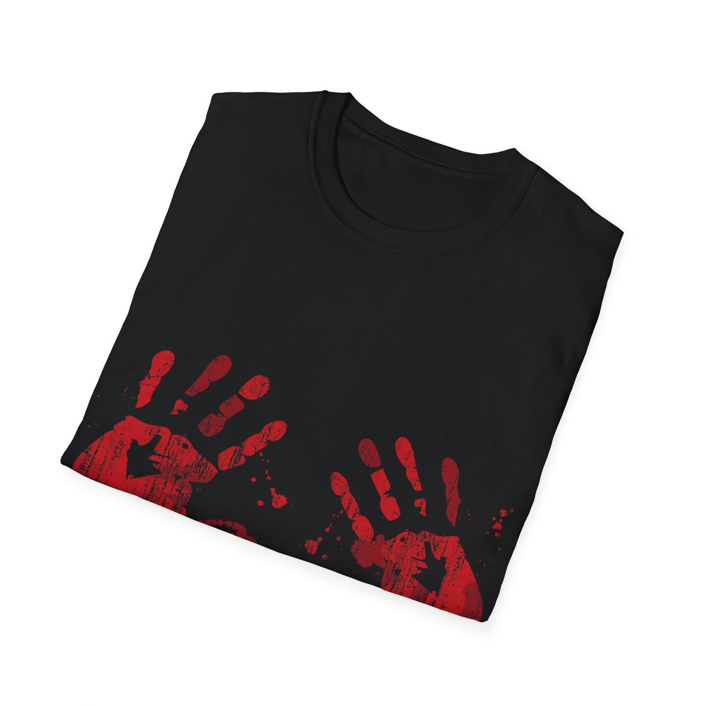 Bloody Handprints Unisex T-Shirt, Halloween Costume Tee, Spooky Graphic Shirt, Horror Movie Apparel, Gore T-Shirt