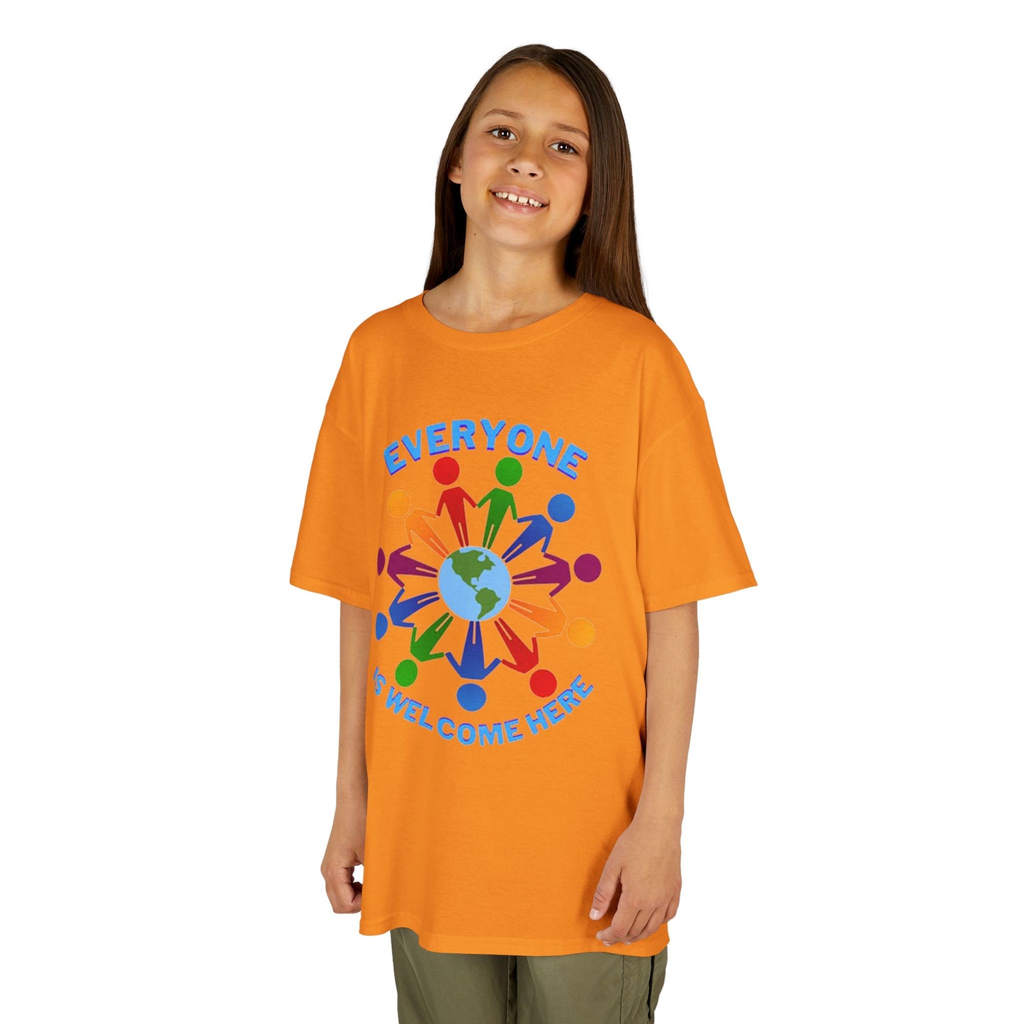 Inclusive Kids Tee - Everyone is Welcome Here, Rainbow T-Shirt, Kids Equality Wear, Unity Apparel, Diversity Gift, Positive Message Top