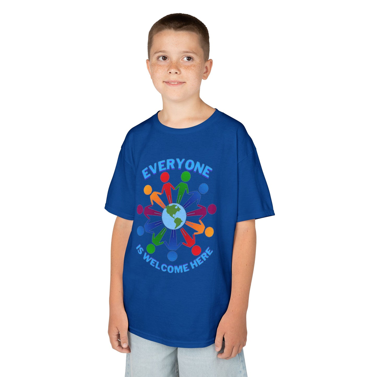 Inclusive Kids Tee - Everyone is Welcome Here, Rainbow T-Shirt, Kids Equality Wear, Unity Apparel, Diversity Gift, Positive Message Top
