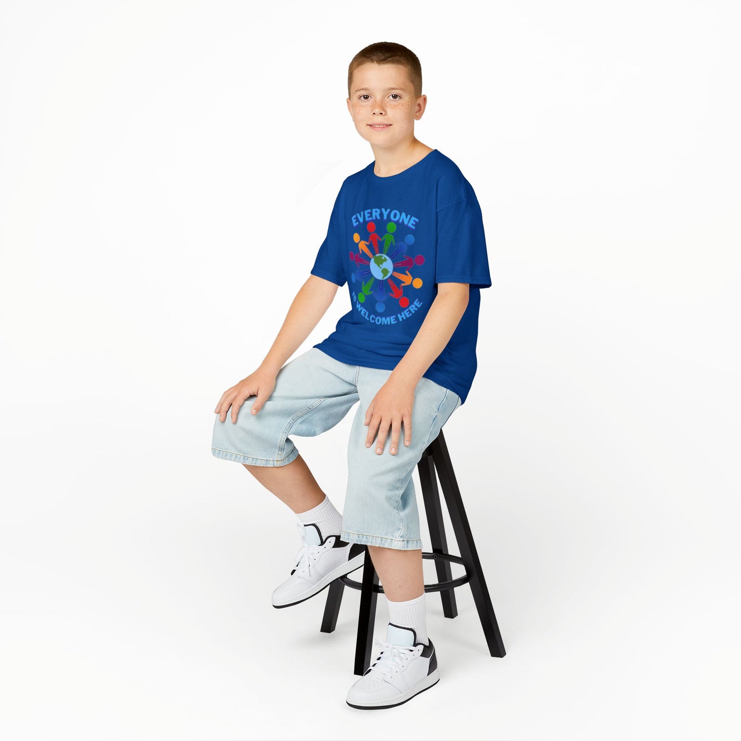 Inclusive Kids Tee - Everyone is Welcome Here, Rainbow T-Shirt, Kids Equality Wear, Unity Apparel, Diversity Gift, Positive Message Top