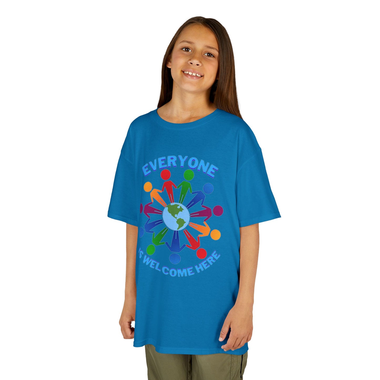 Inclusive Kids Tee - Everyone is Welcome Here, Rainbow T-Shirt, Kids Equality Wear, Unity Apparel, Diversity Gift, Positive Message Top
