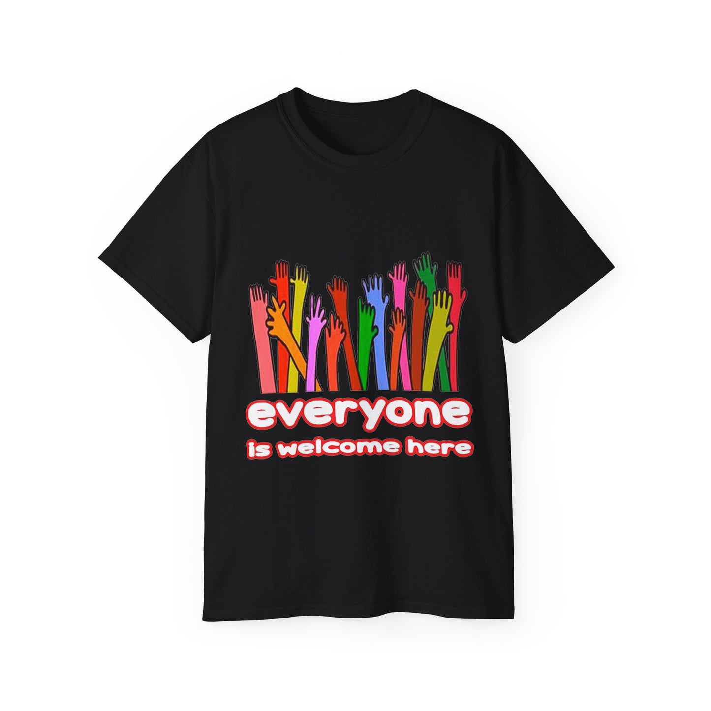 Inclusive Vibes Tee, Everyone is Welcome Here T-Shirt, Unity Tee, Proud Ally Shirt, Colorful Art Tee, Comfortable Cotton T-Shirt