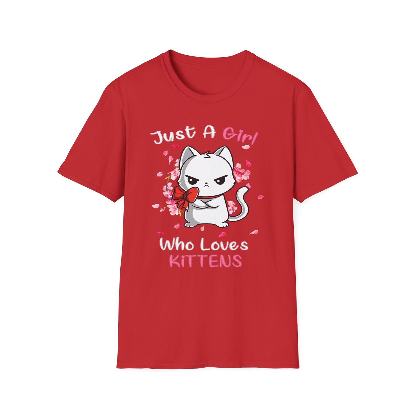 Cute Kittens Graphic Tee, Unisex Softstyle T-Shirt for Cat Lovers, Gift for Birthdays, Valentine's Day, Casual Wear, Animal Lovers