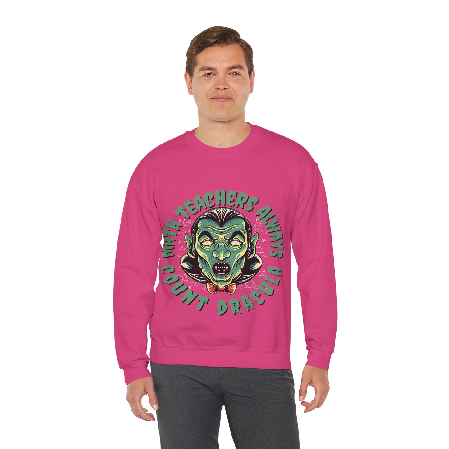 Halloween Count Dracula Sweatshirt, Unisex Crewneck for Teachers, Spooky Gift Idea, Fall Fashion, Halloween Costume