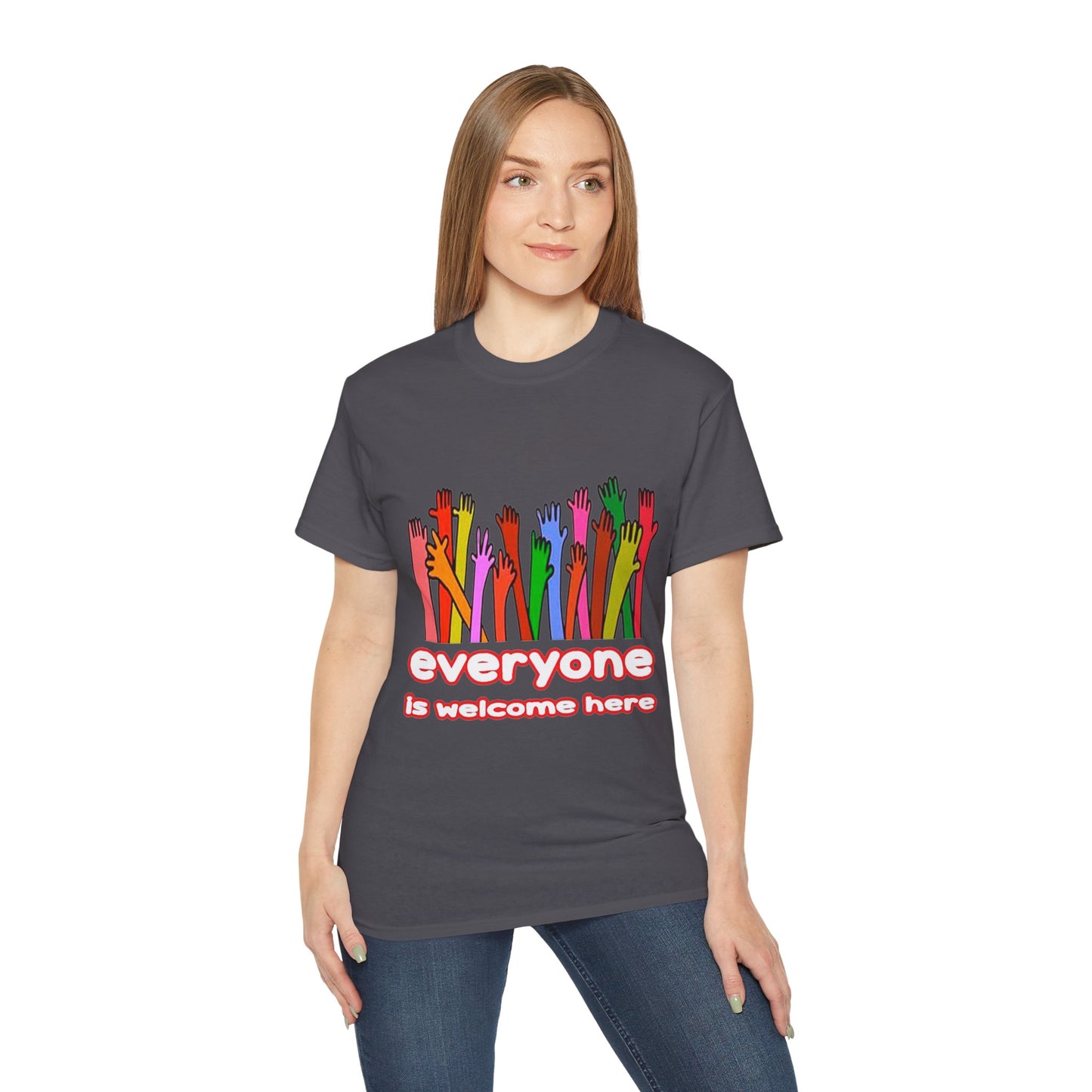 Inclusive Vibes Tee, Everyone is Welcome Here T-Shirt, Unity Tee, Proud Ally Shirt, Colorful Art Tee, Comfortable Cotton T-Shirt