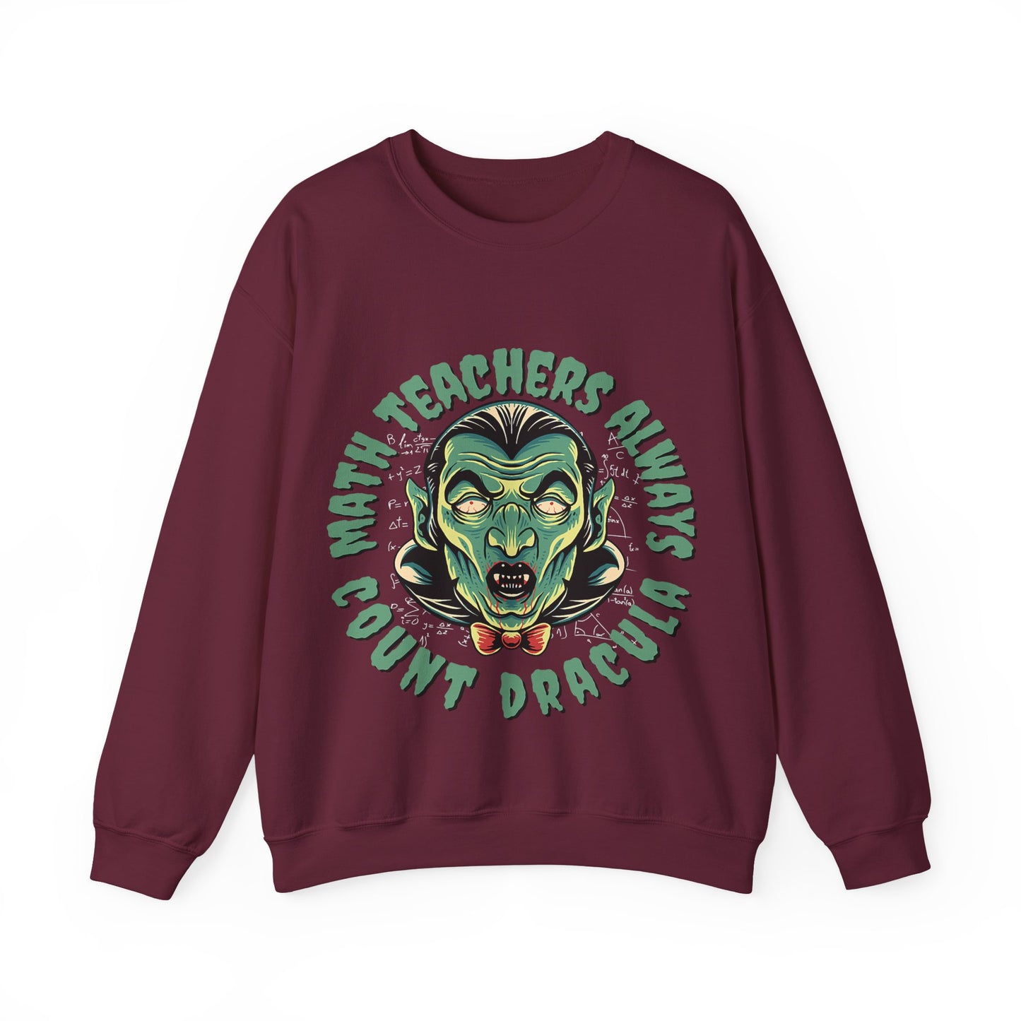Halloween Count Dracula Sweatshirt, Unisex Crewneck for Teachers, Spooky Gift Idea, Fall Fashion, Halloween Costume