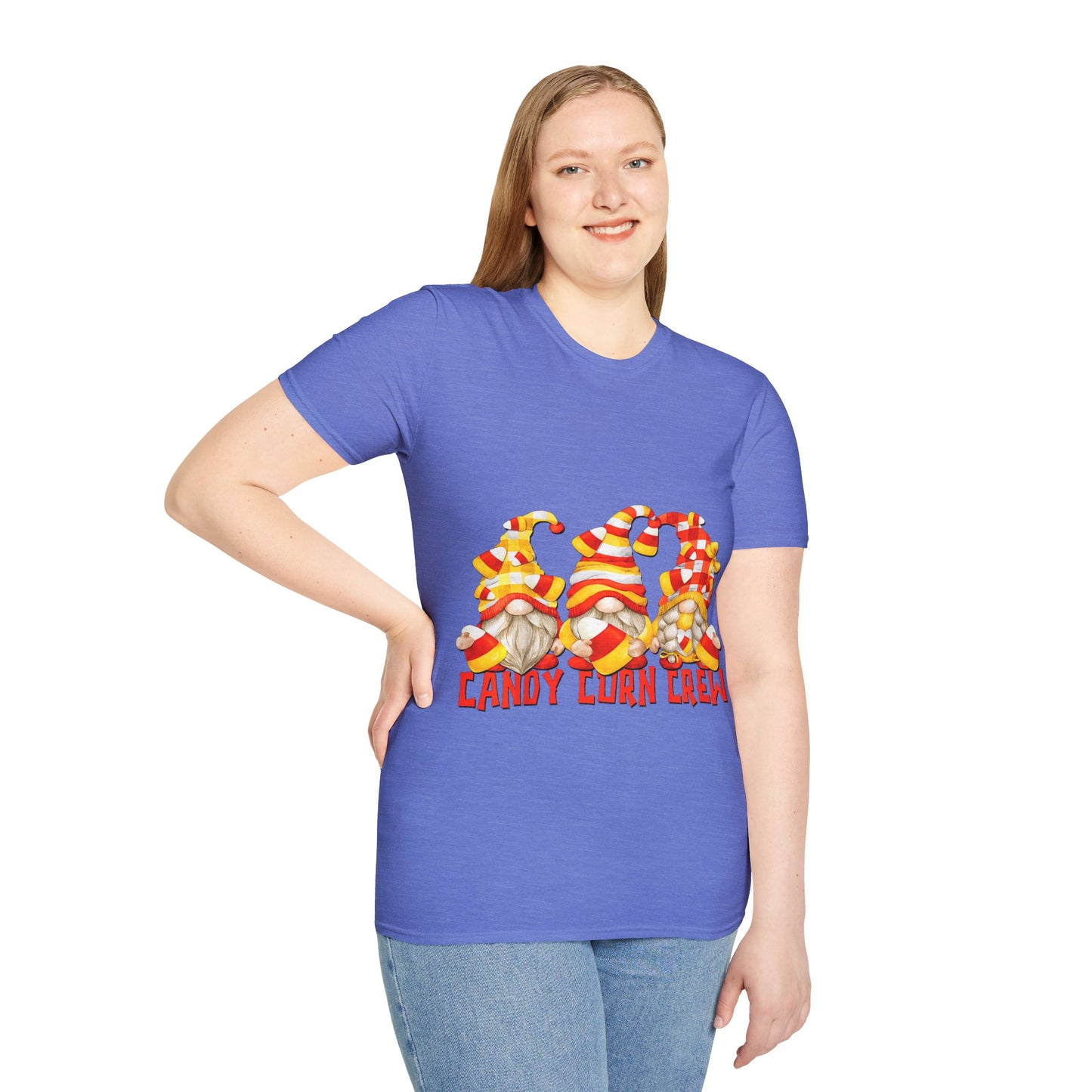Candy Corn Crew Unisex T-Shirt - Fall Fashion, Halloween Apparel, Thanksgiving Gatherings, Cozy Comfort, Seasonal Style