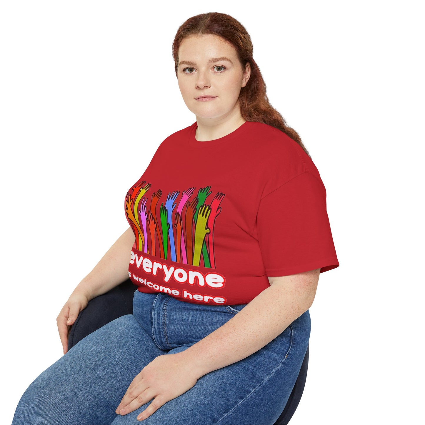 Inclusive Vibes Tee, Everyone is Welcome Here T-Shirt, Unity Tee, Proud Ally Shirt, Colorful Art Tee, Comfortable Cotton T-Shirt